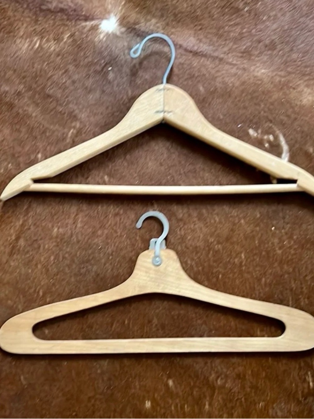 Wooden Clothes Hangers - Natural Light Wood, set of 2